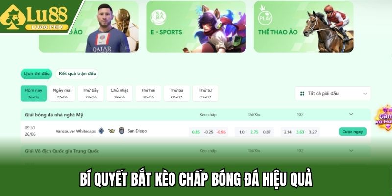Bí quyết bắt kèo chấp bóng đá hiệu quả