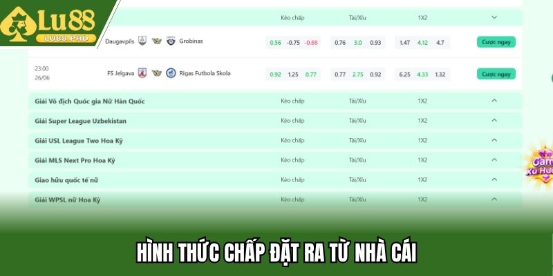 Hình thức chấp đặt ra từ nhà cái