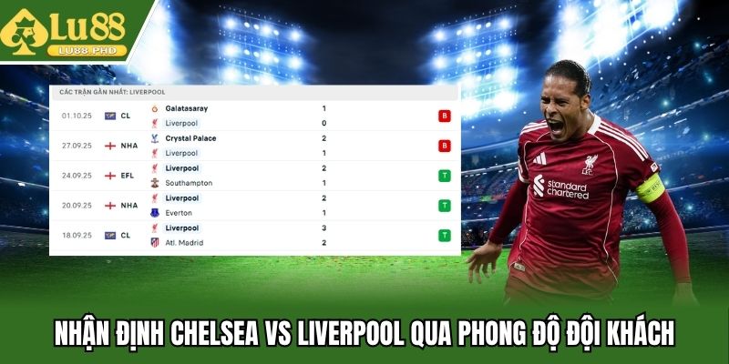 Nhận định Chelsea vs Liverpool qua phong độ đội khách